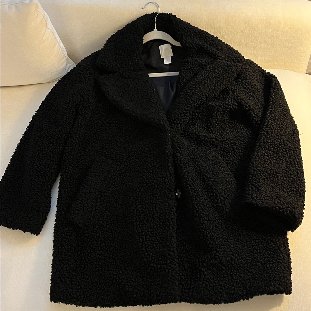 H&M Boucle Textured Teddy Coat